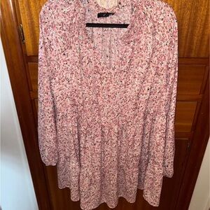 ellos Pink Floral Smock Tunic Top